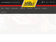 Tablet Screenshot of formula1wax.com